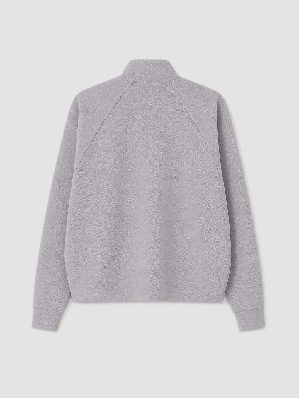 Gri Oversize Kadın Fermuarlı Sweatshirt-1