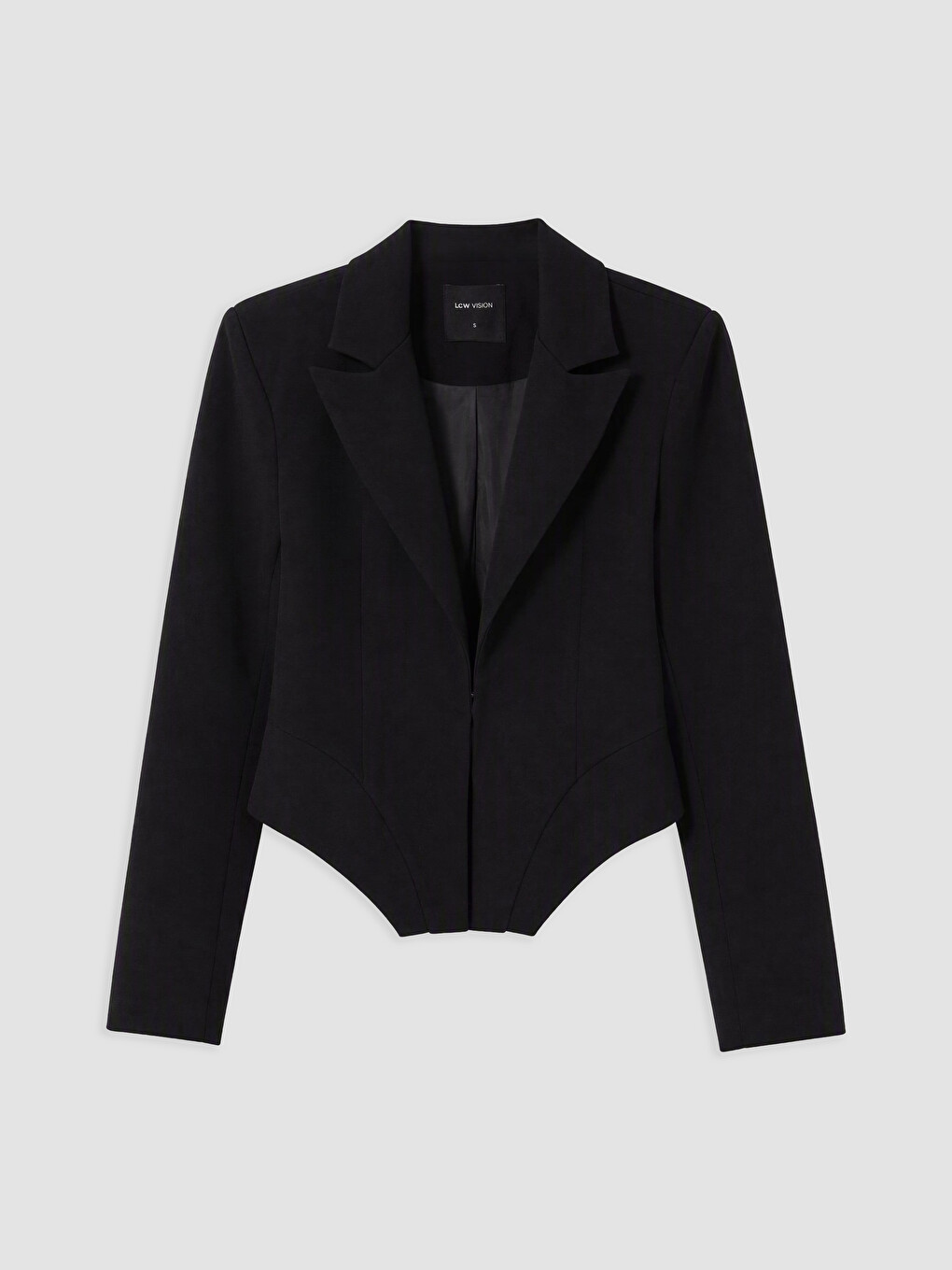 Siyah Asimetrik Kesim Kadın Blazer Ceket