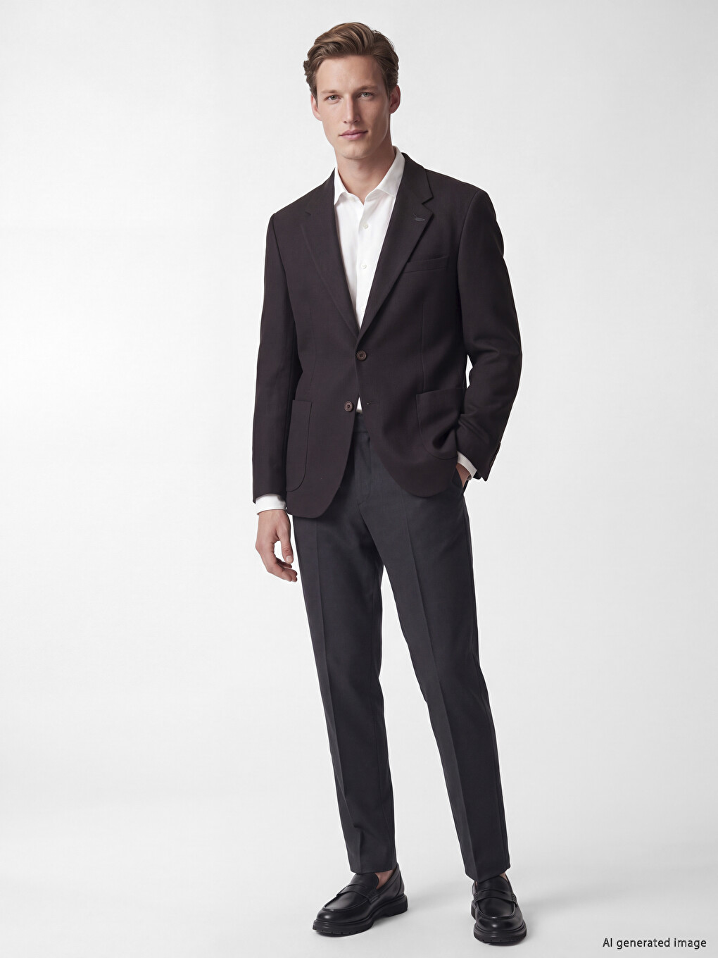 Kahverengi Regular Fit Erkek Blazer Ceket-1