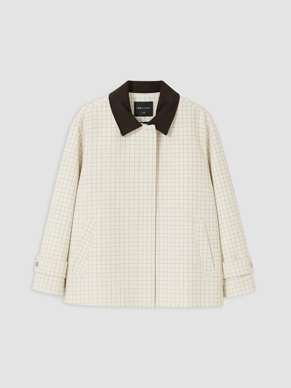 Shirt Collar Plaid Oversize Women's Jacket