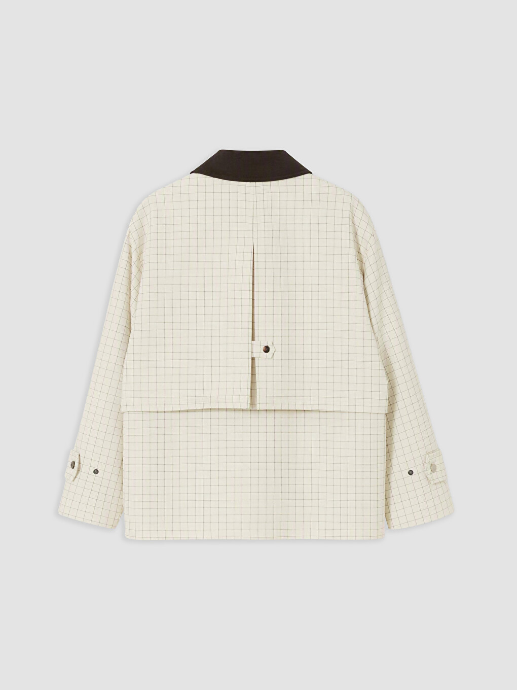 Shirt Collar Plaid Oversize Women's Jacket-1