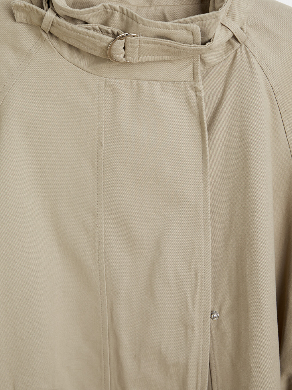 Mock Neck Belted Women's Trench Coat-2