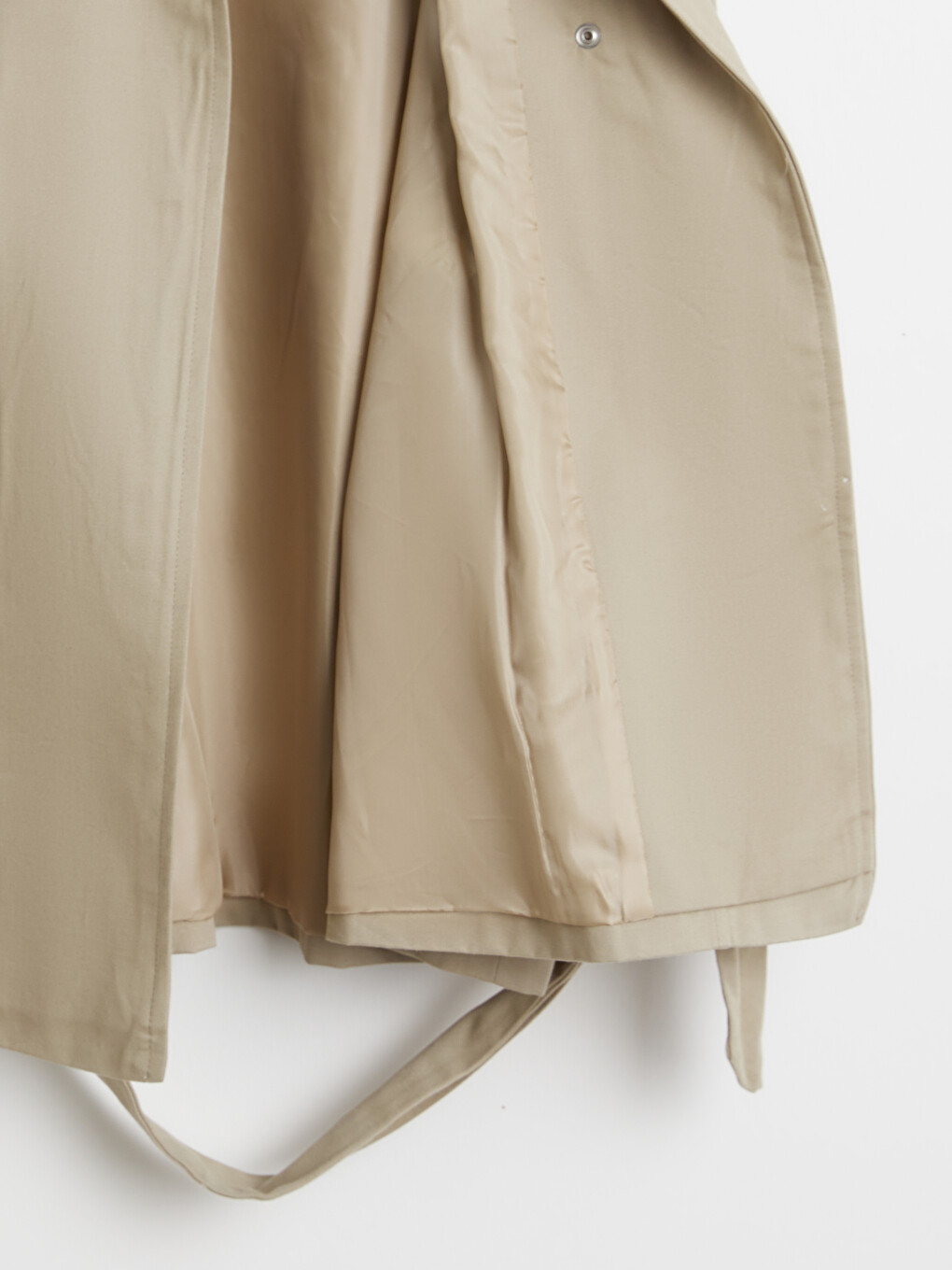 Mock Neck Belted Women's Trench Coat-3