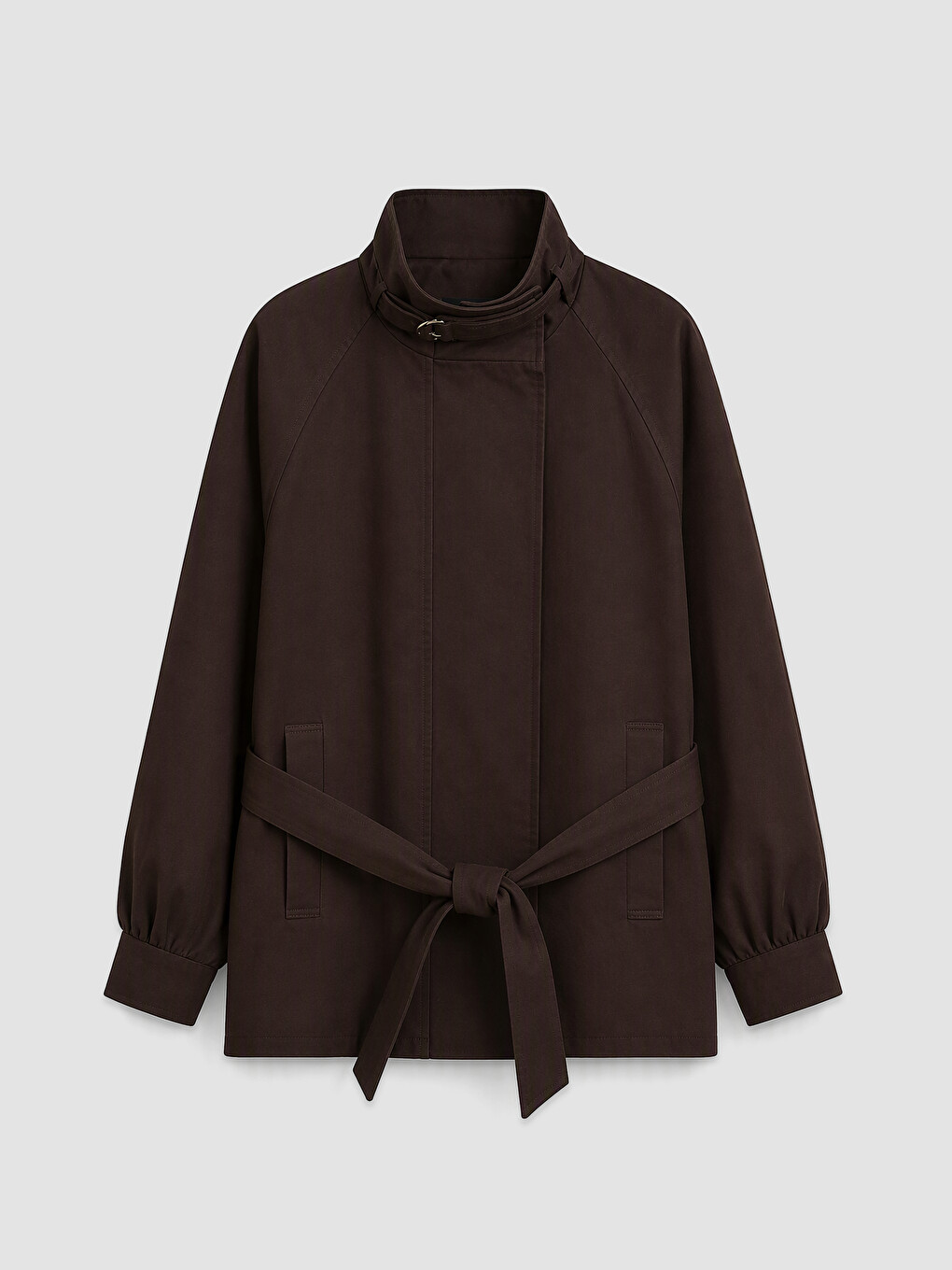 Mock Neck Belted Women's Trench Coat