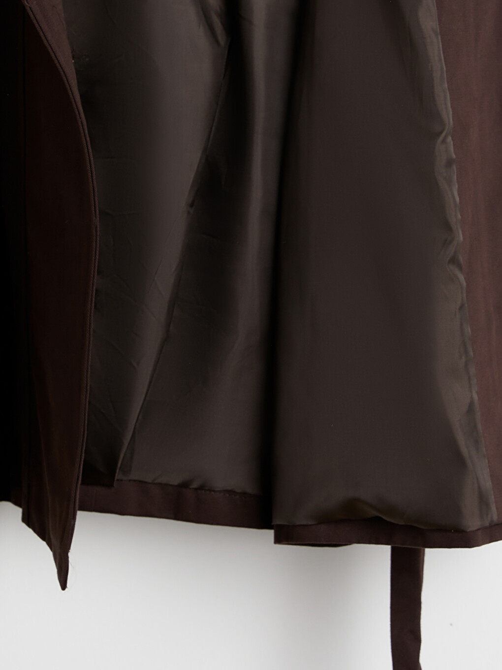 Mock Neck Belted Women's Trench Coat-3