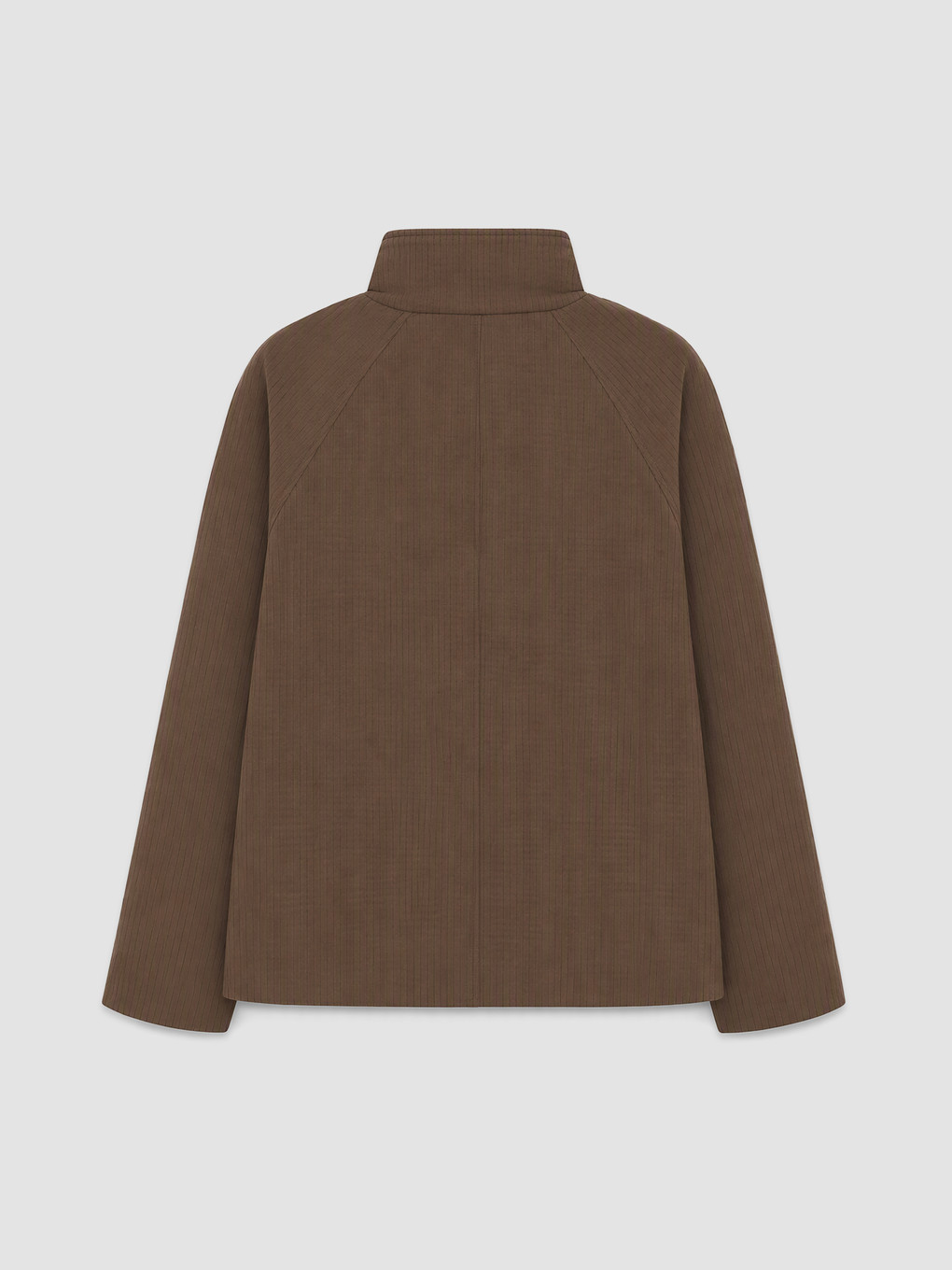 Kahverengi Dik Yaka Ekose Oversize Kadın Trençkot-5