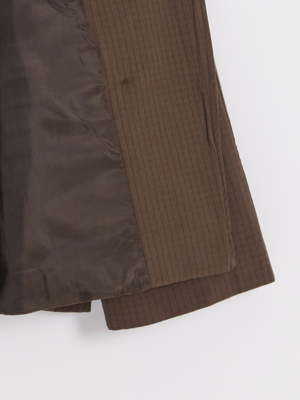 Kahverengi Dik Yaka Ekose Oversize Kadın Trençkot-7