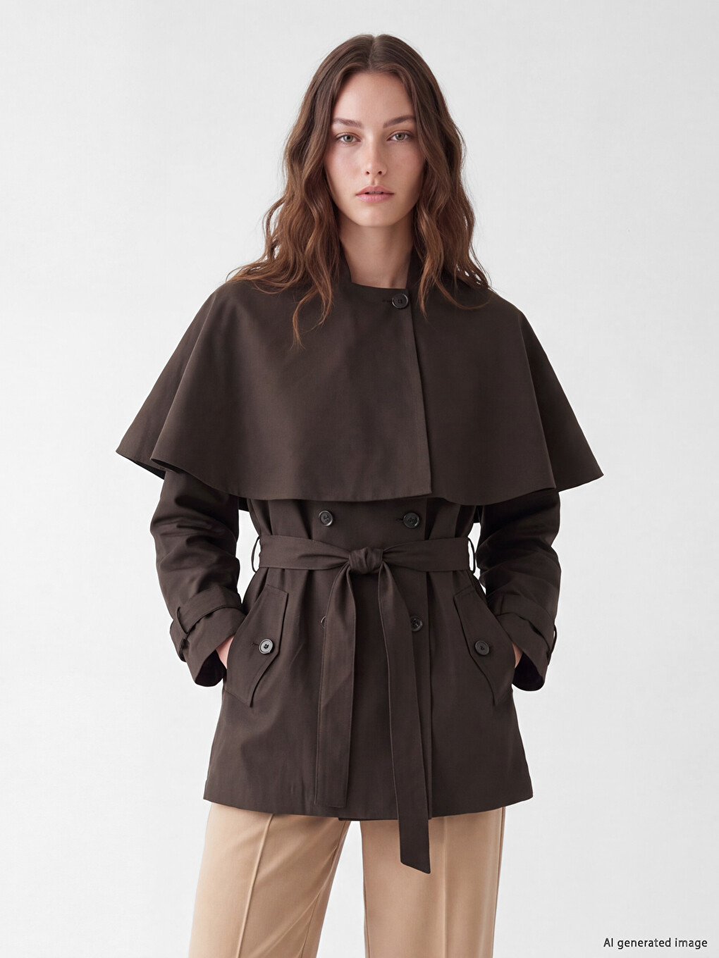 Woman Brown Trench Coat-2
