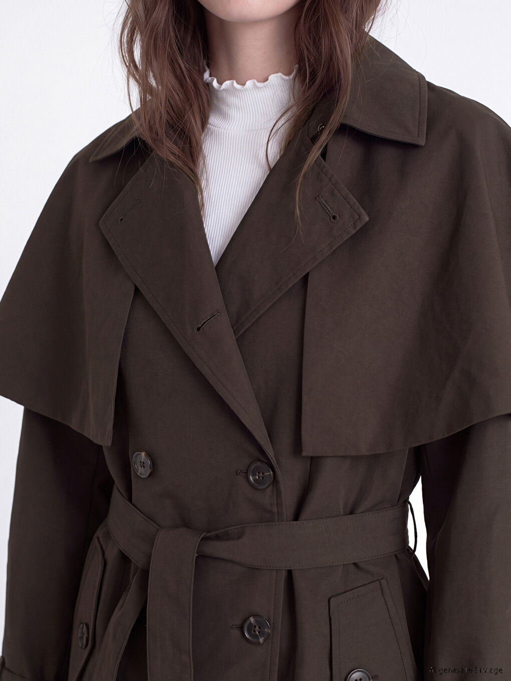 Woman Brown Trench Coat-4