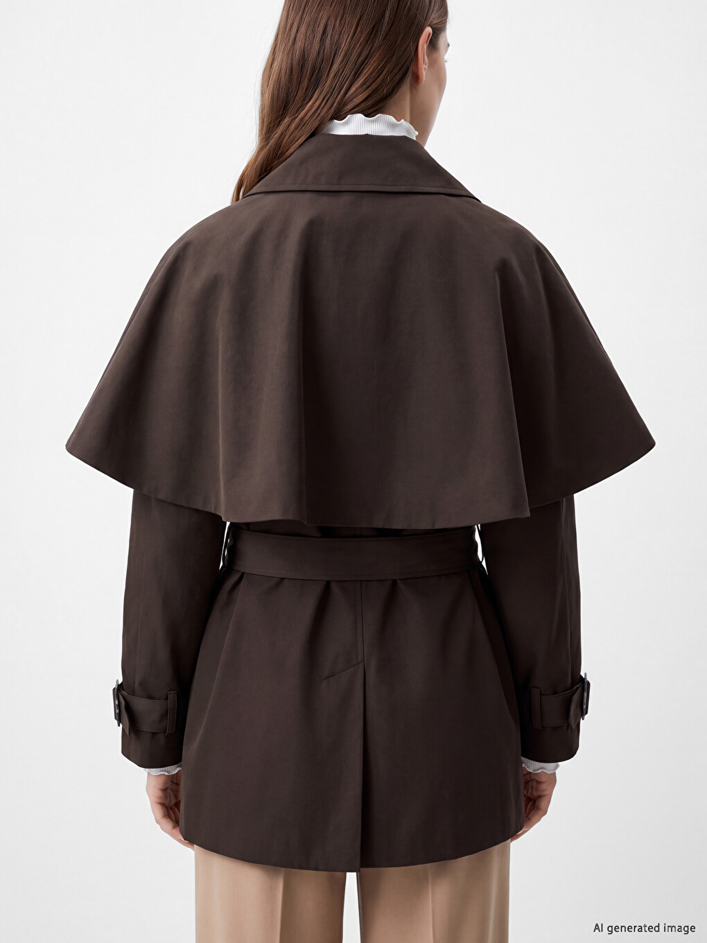 Woman Brown Trench Coat-5