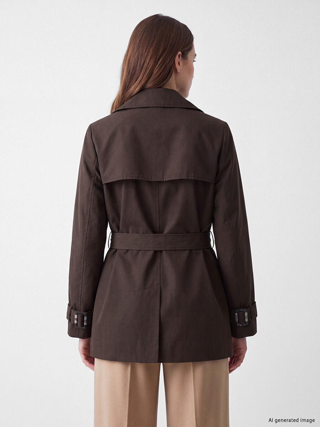 Woman Brown Trench Coat-6
