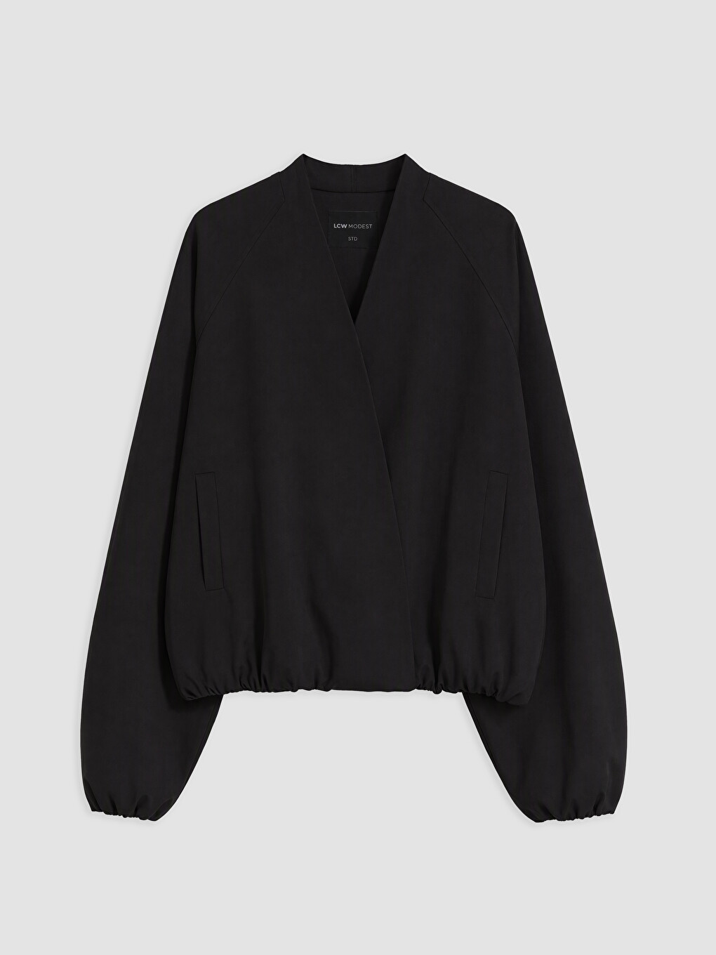 Woman Black Raincoat