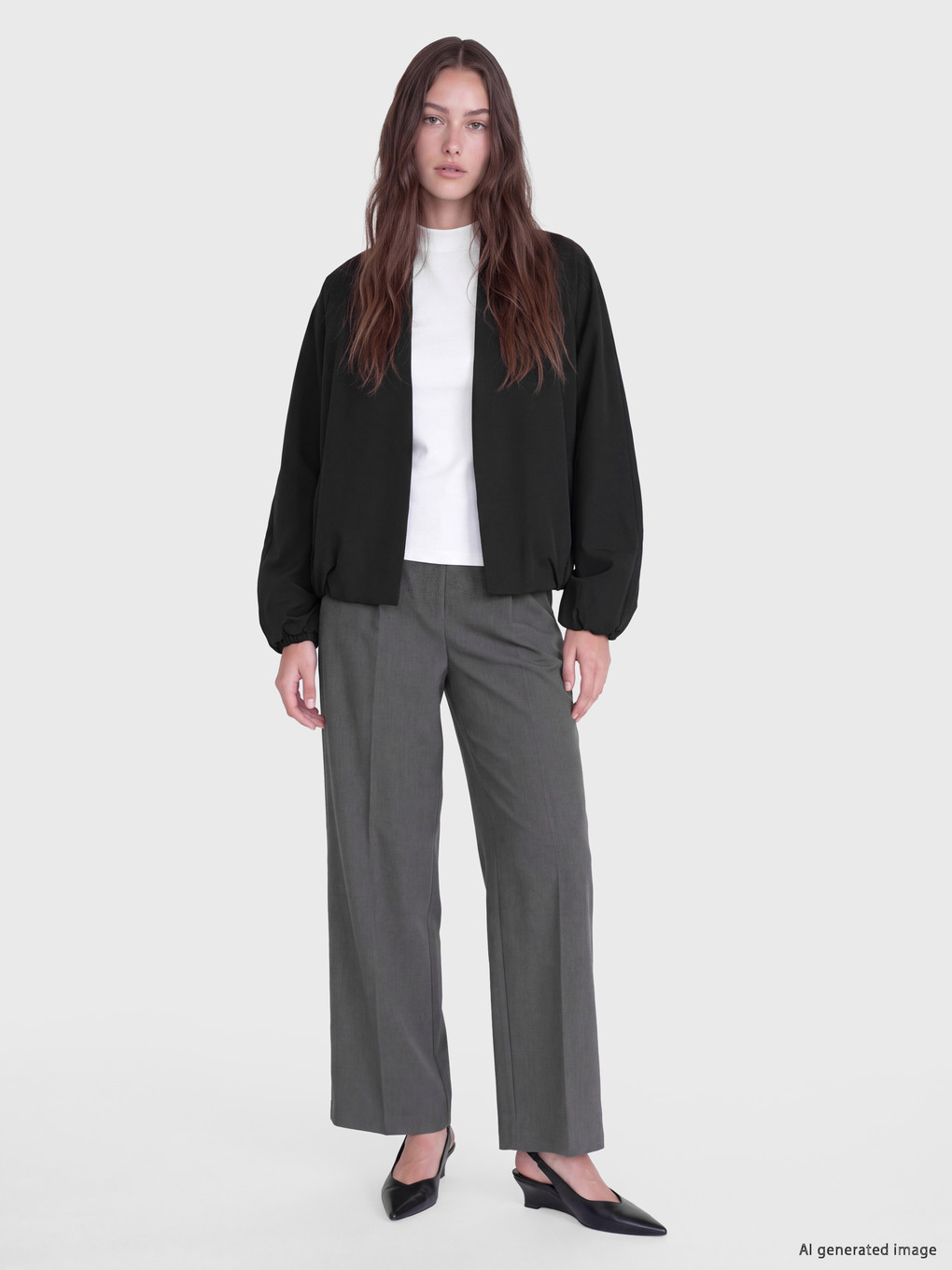Double Breasted Collar Oversize Women's Raincoat-1
