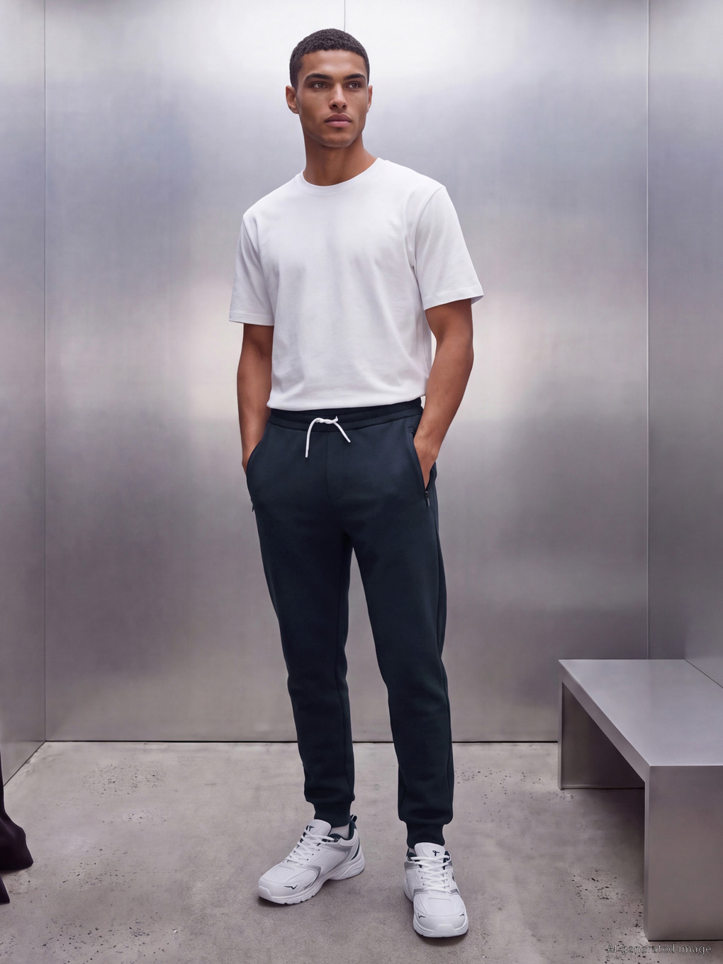Lacivert Loose Fit Erkek Jogger Eşofman Altı