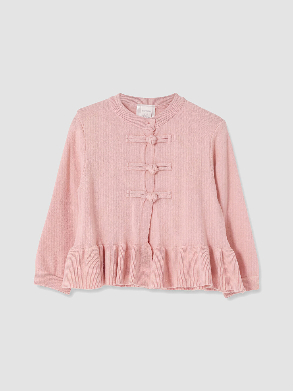 Crew Neck Girls' Cardigan