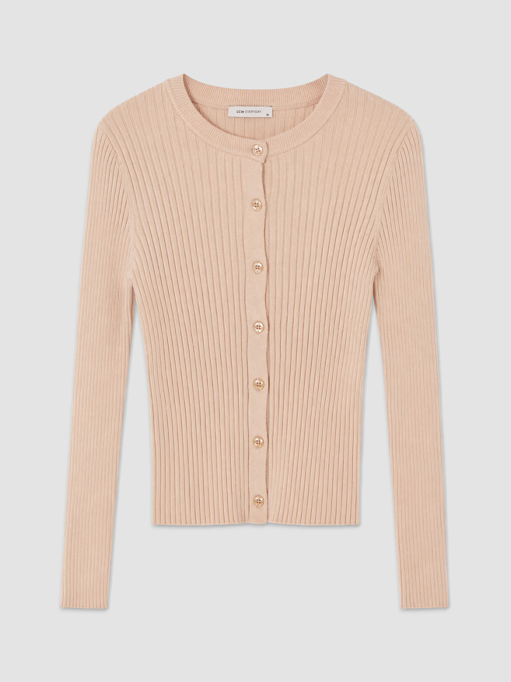 Crew Neck Ribbed Knitwear Cardigan-4