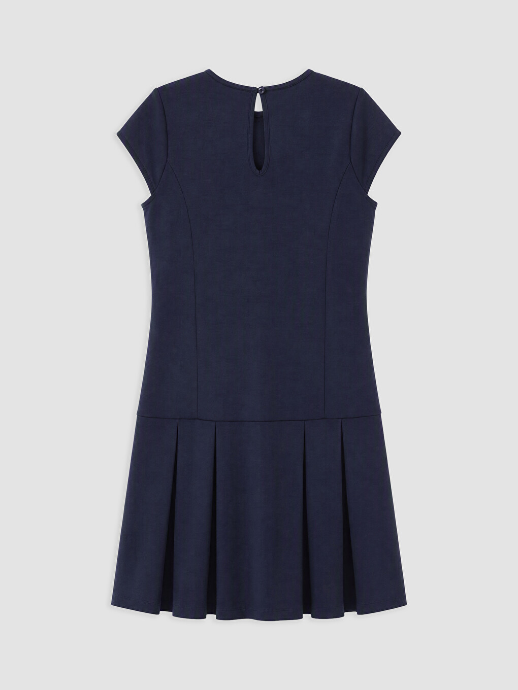 Button Detailed Pleated Girls' Dress-1