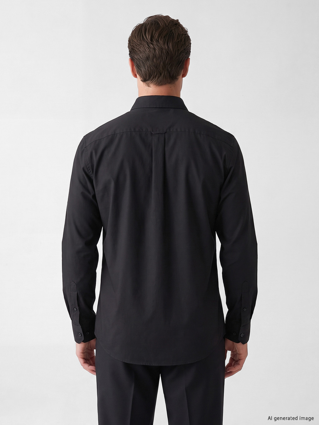 Siyah Regular Fit Erkek Gömlek-3