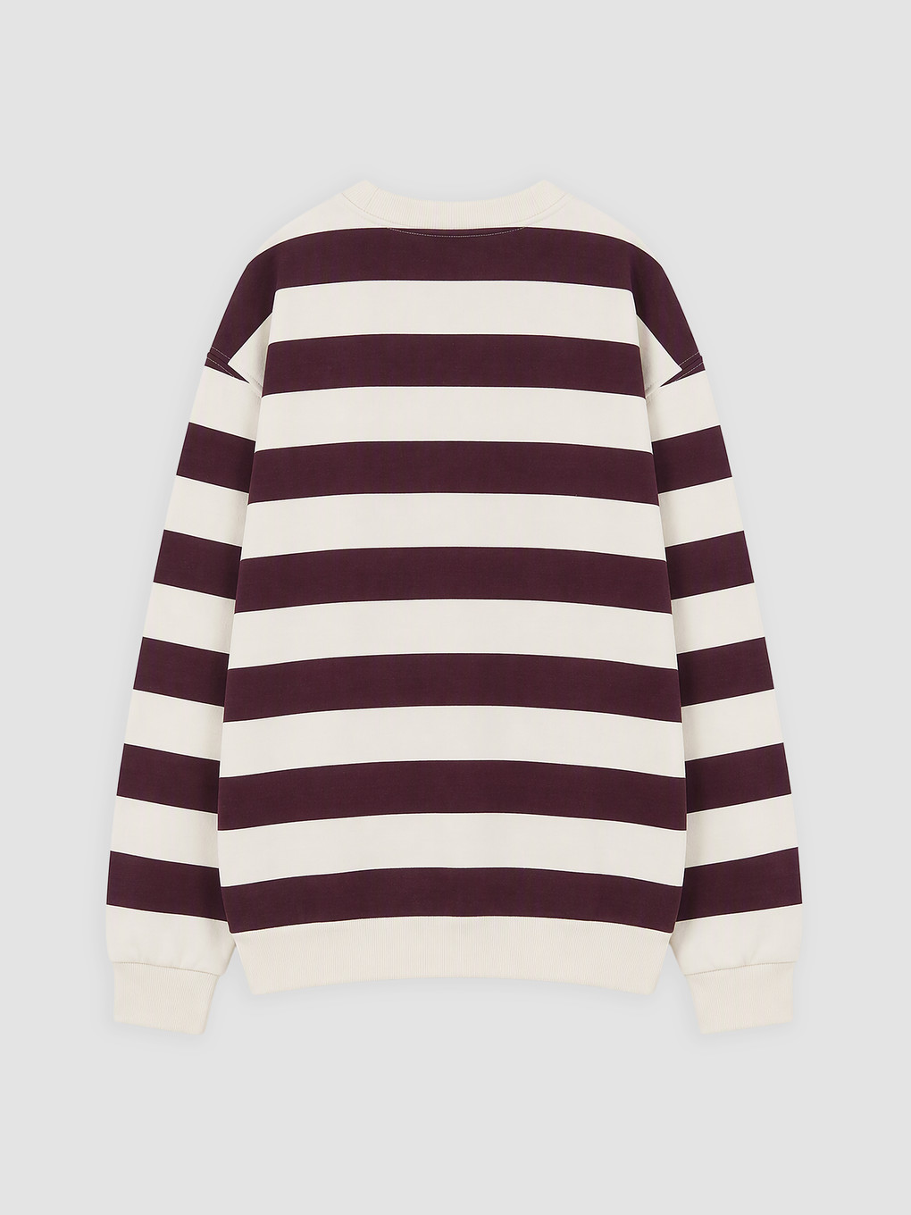 Bordo Çizgili Kız Çocuk Kalın Sweatshirt-1