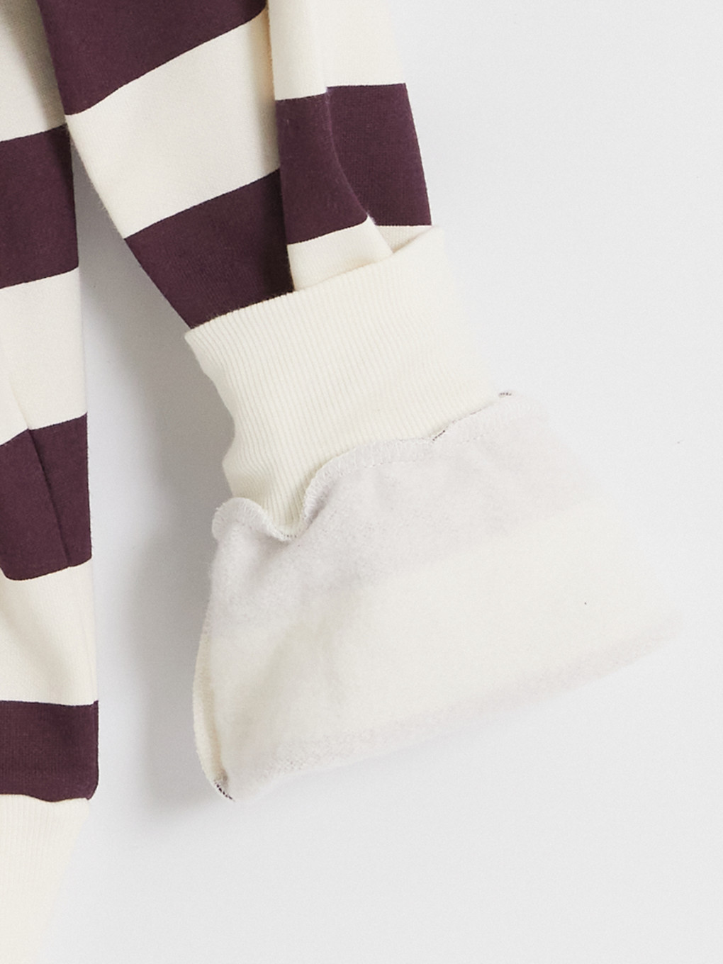 Bordo Çizgili Kız Çocuk Kalın Sweatshirt-3