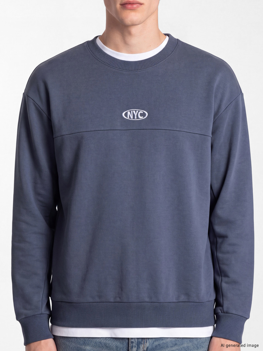 Antrasit Bisiklet Nyc Baskılı Erkek Sweatshirt-2