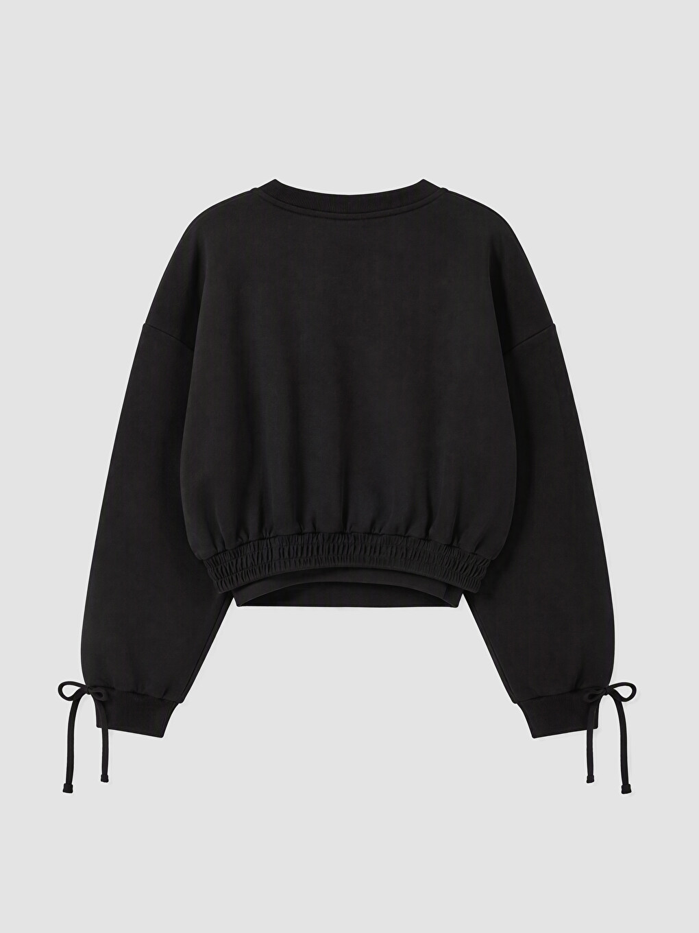 Siyah Bisiklet Yaka Genç Kız Sweatshirt-5