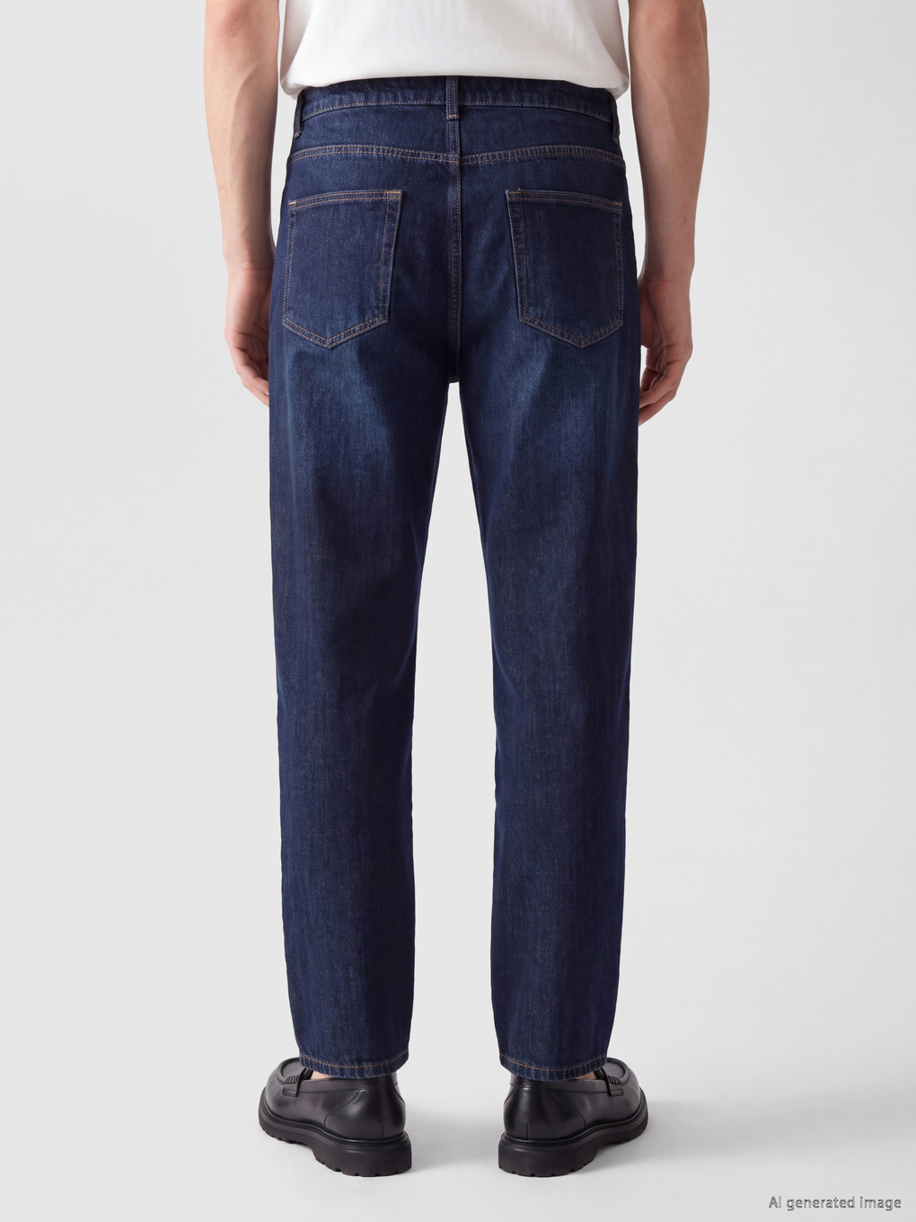 Lacivert Loose Fit Erkek Jean Pantolon-3