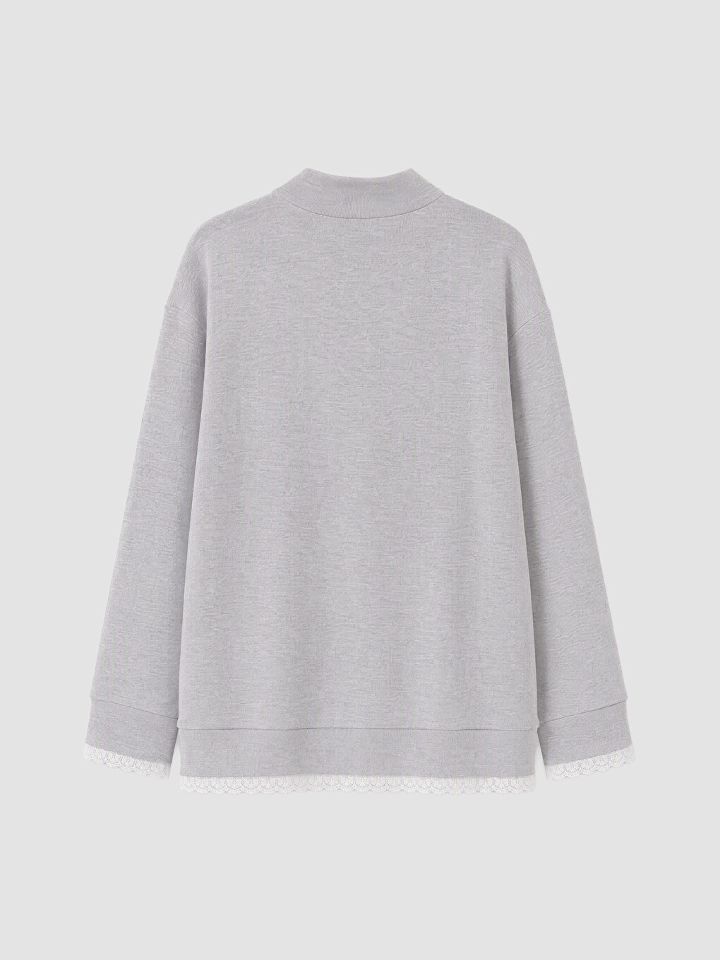 Mock Neck Laced Women's Sweatshirt-3