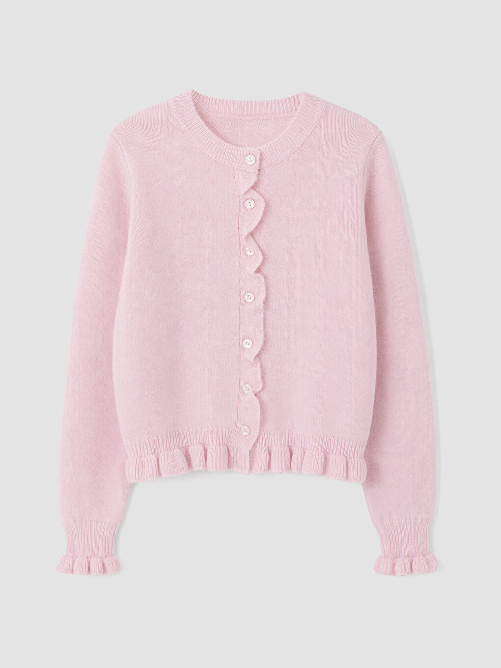 Pembe Bisiklet Yaka Kadın Triko Hırka