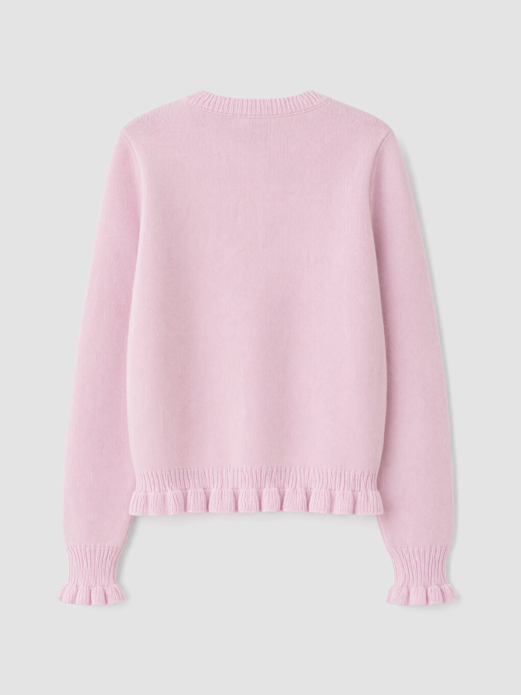 Pembe Bisiklet Yaka Kadın Triko Hırka-2