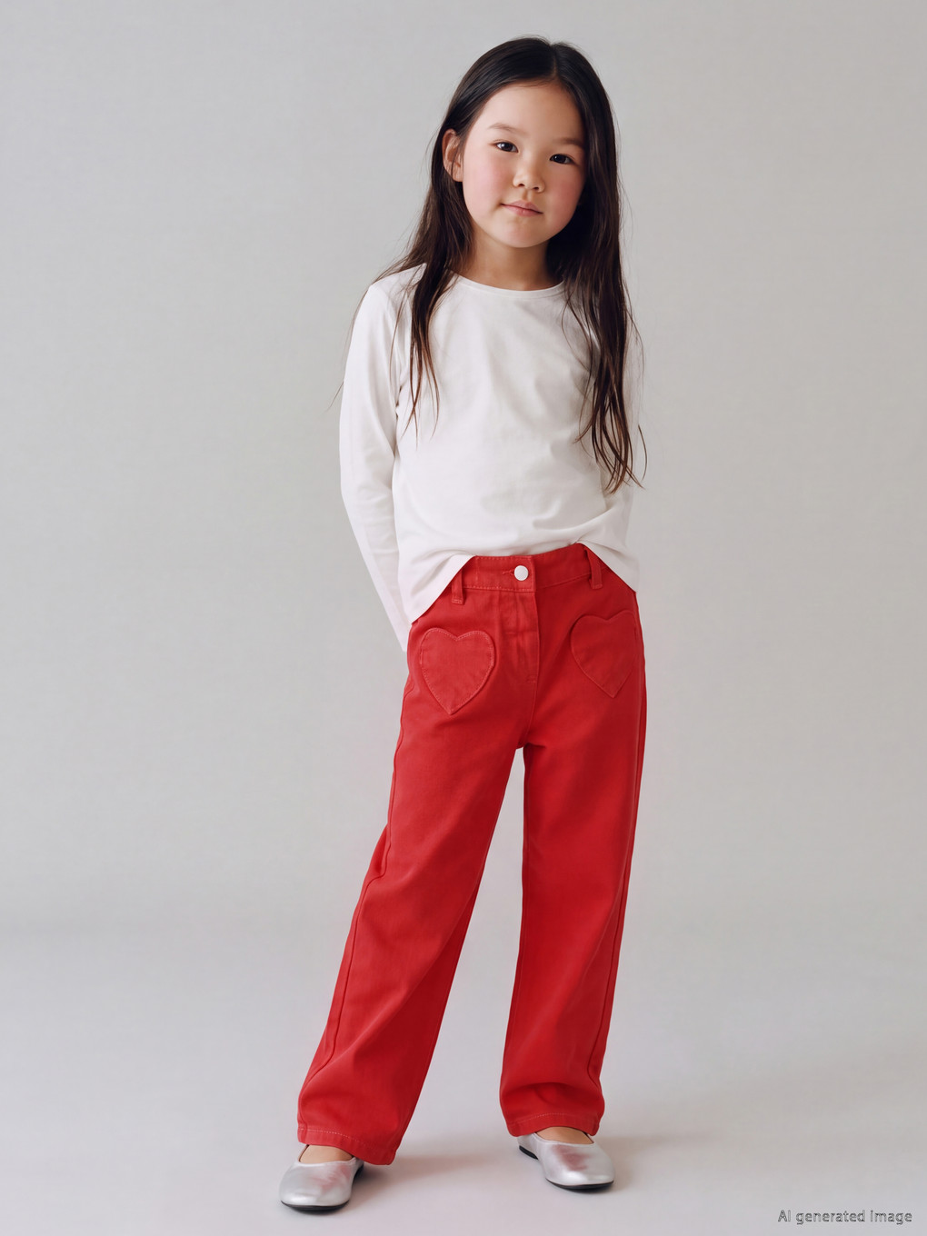  Heart Pocketed Girls' Jeans