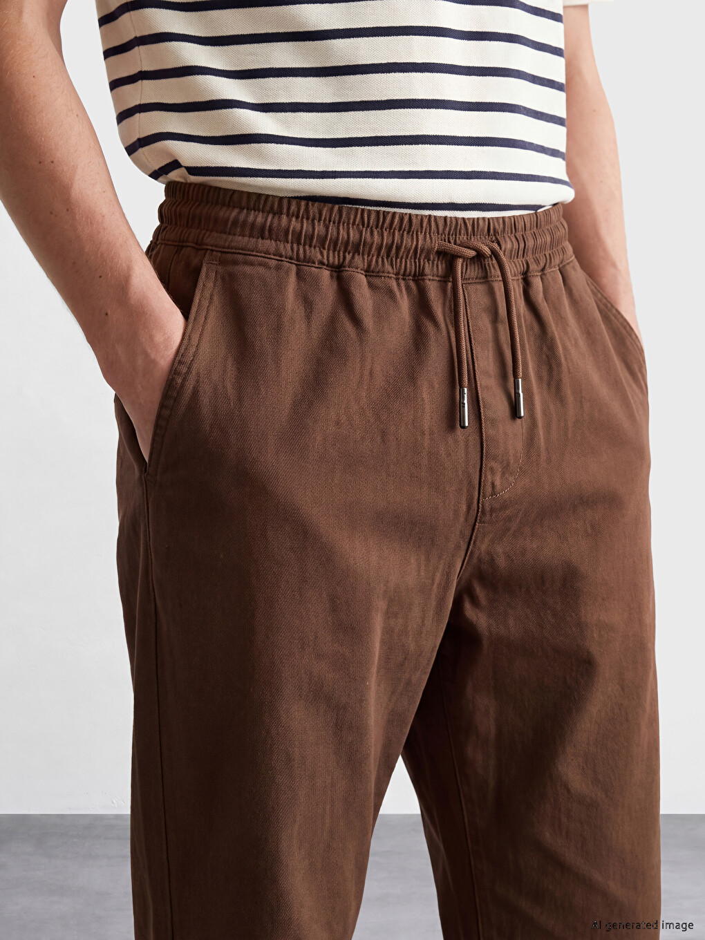 Kahverengi Regular Fit Erkek Pantolon-2