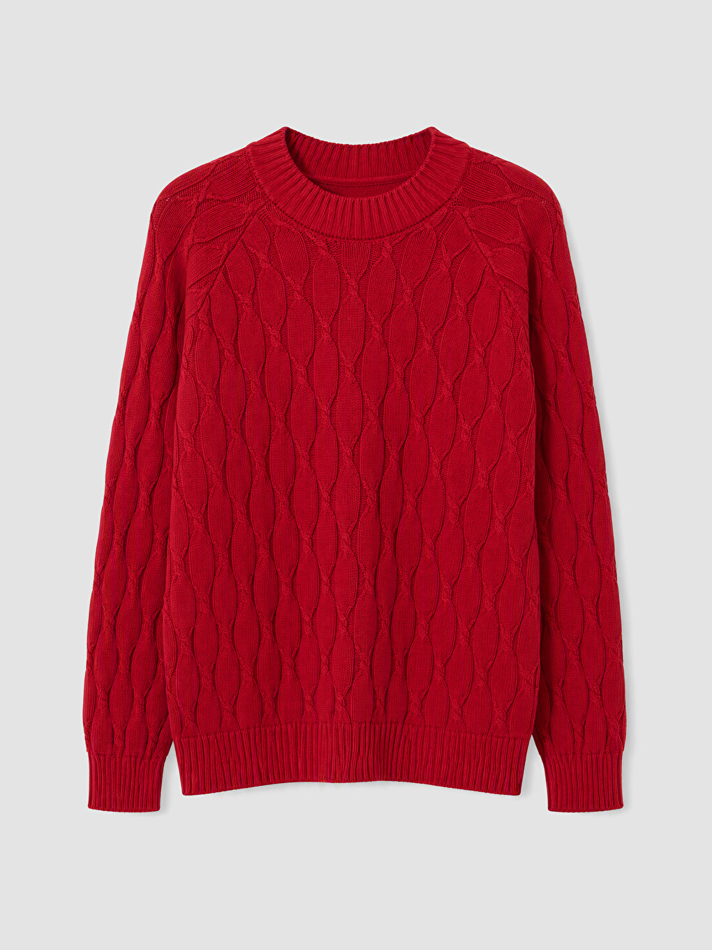 Bordo Bisiklet Yaka Desenli Kadın Triko Kazak