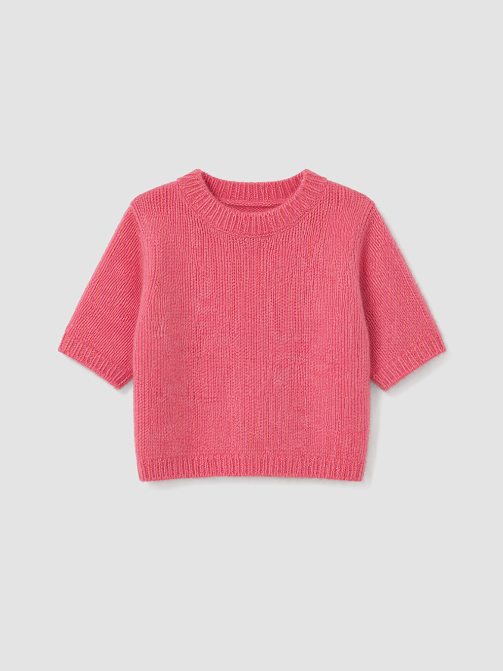 Pembe Bisiklet Yaka Kadın Triko Kazak