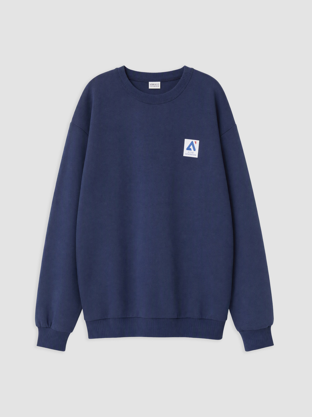 Lacivert Bisiklet Yaka Erkek Çocuk Sweatshirt