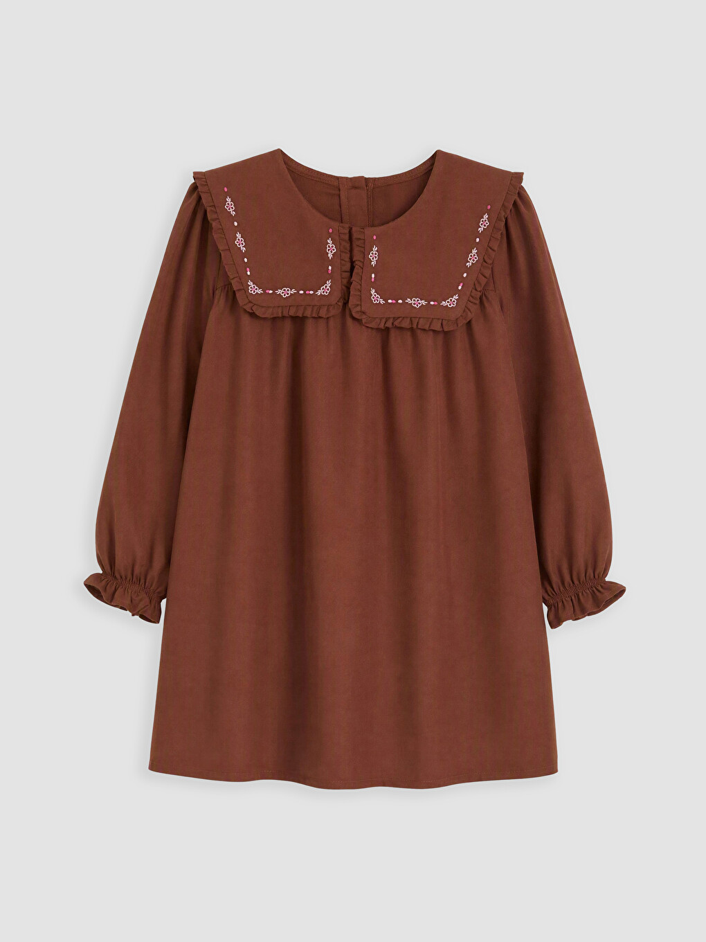 Peter Pan Collar Ruffled Girls' Dress