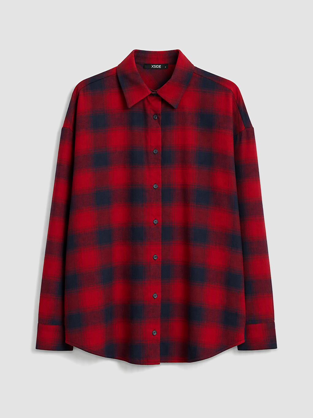 Kırmızı Ekose Oversize Kadın Oduncu Gömlek
