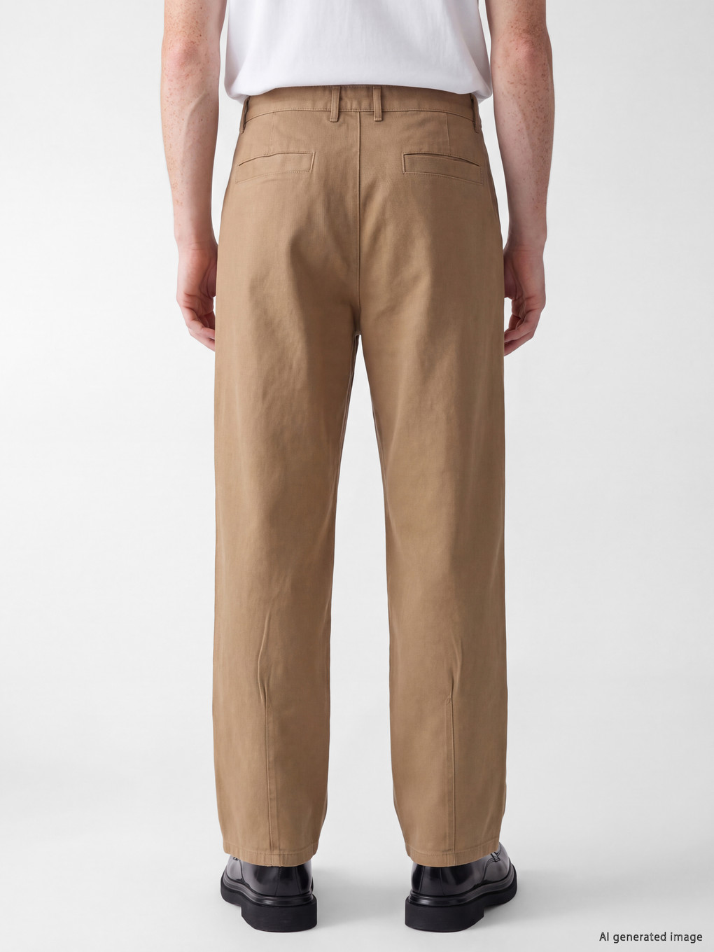Bej Relax Fit Erkek Pileli Pantolon-3