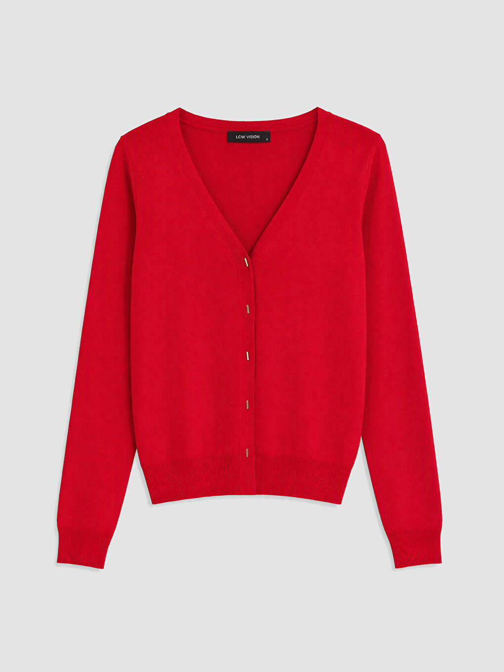Woman Red Cardigan