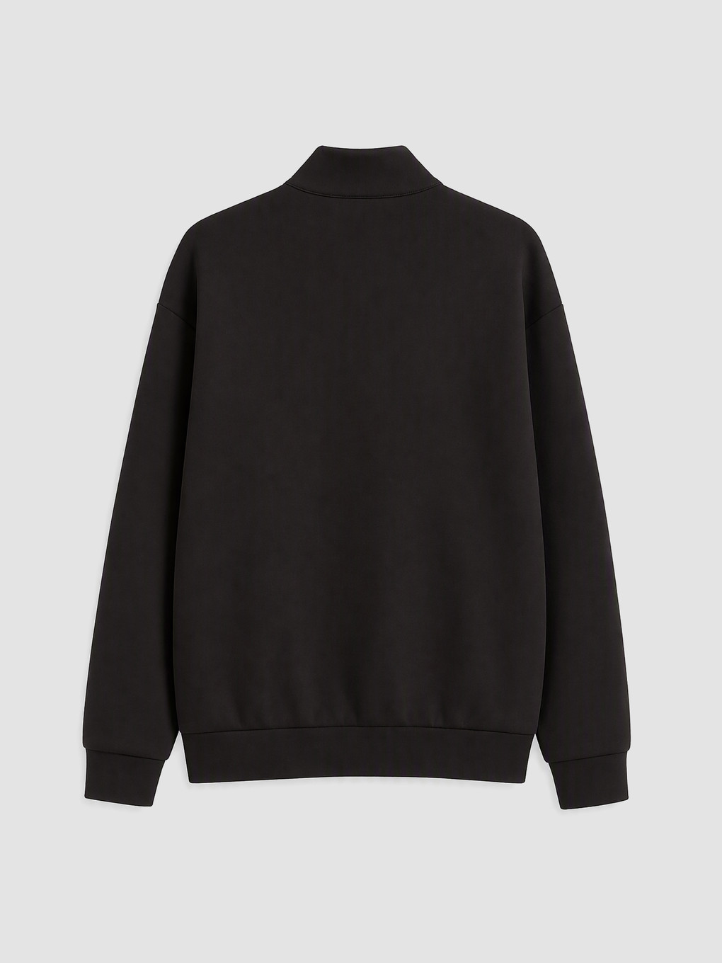 Siyah Dik Yaka Erkek Sweatshirt-2