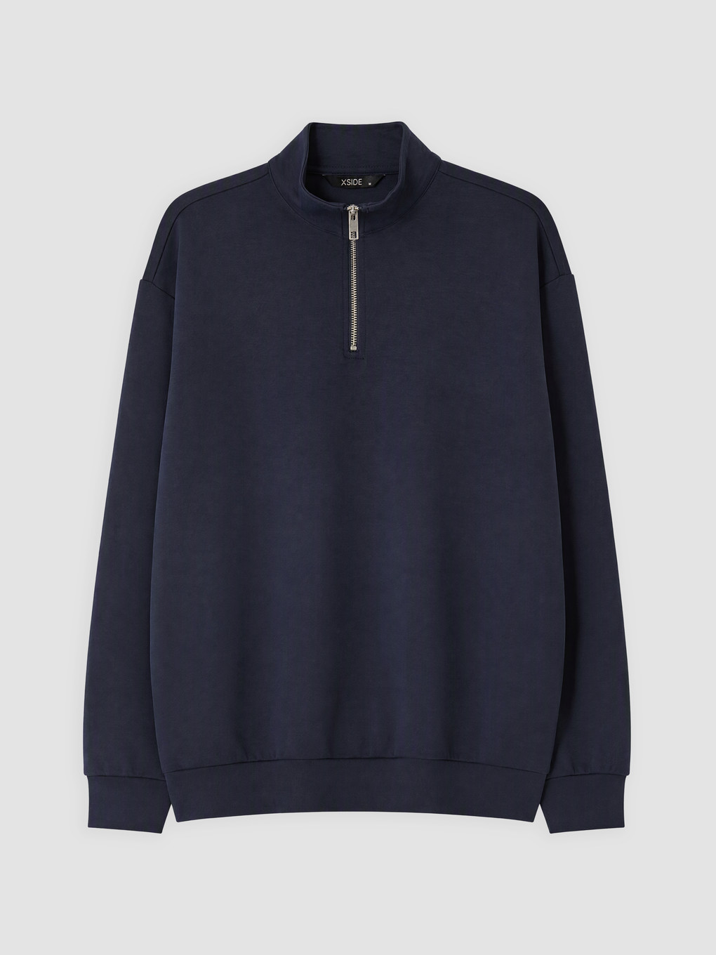 Lacivert Dik Yaka Erkek Sweatshirt