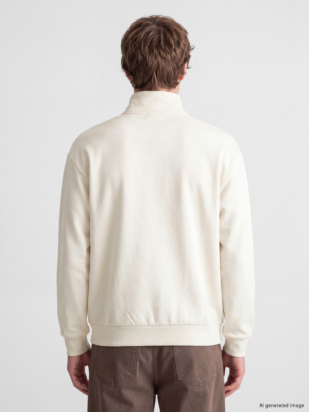 Zipped Mock Neck Men's Sweatshirt-3