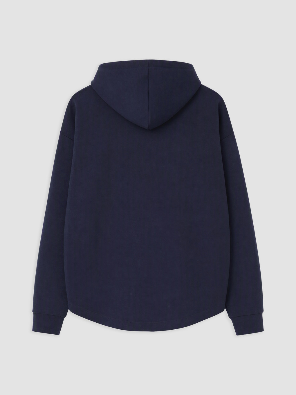 Lacivert Kapüşonlu Oversize Fermuarlı Sweatshirt-1
