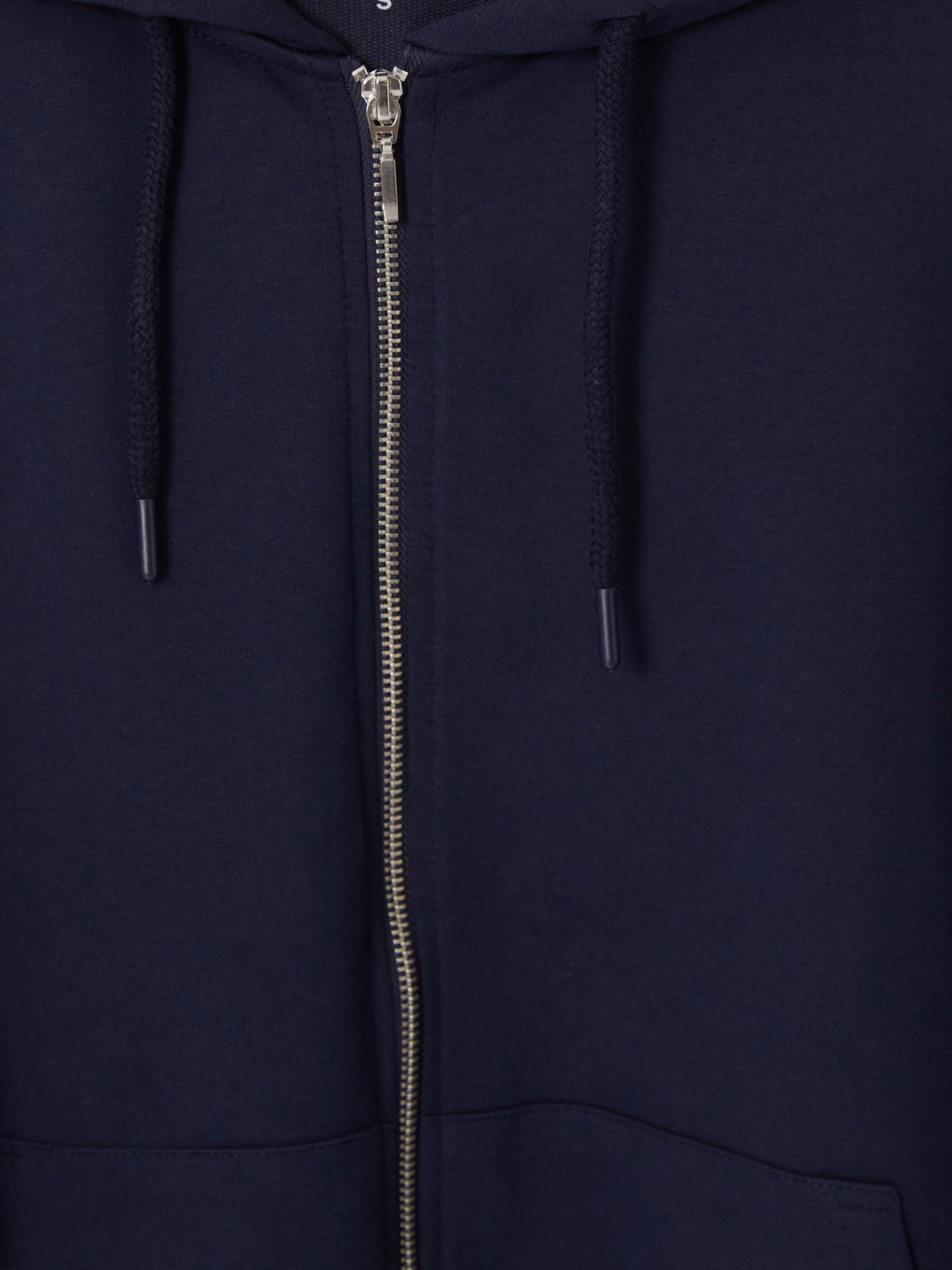 Lacivert Kapüşonlu Oversize Fermuarlı Sweatshirt-2