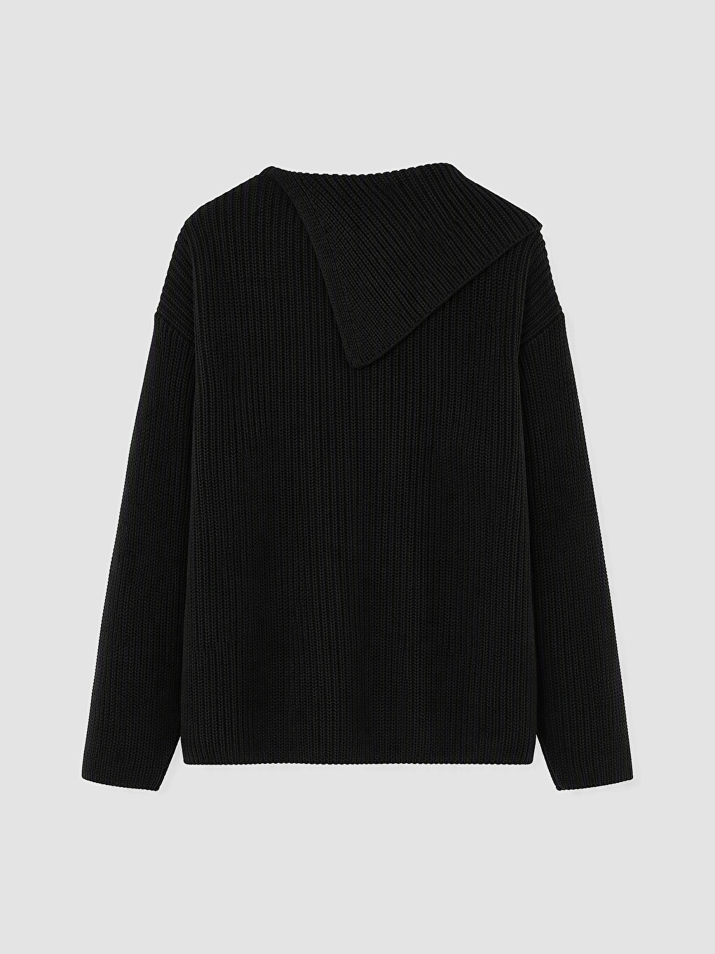 Pulover Tricotat Asimetric Cu Guler Înalt Pentru Femei-4