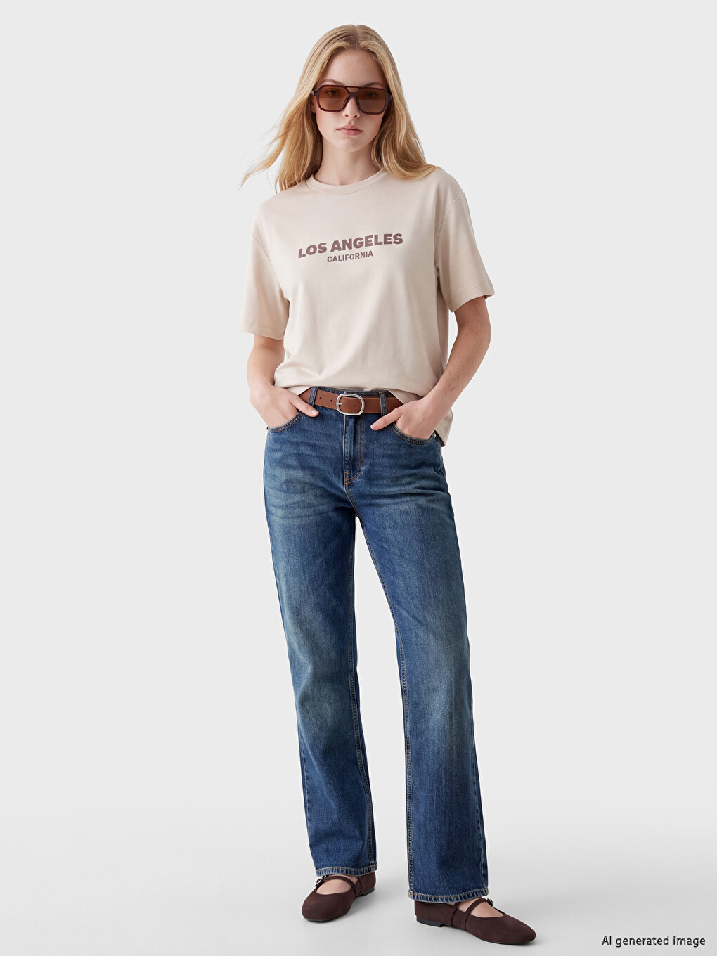 Belted Flare Jean