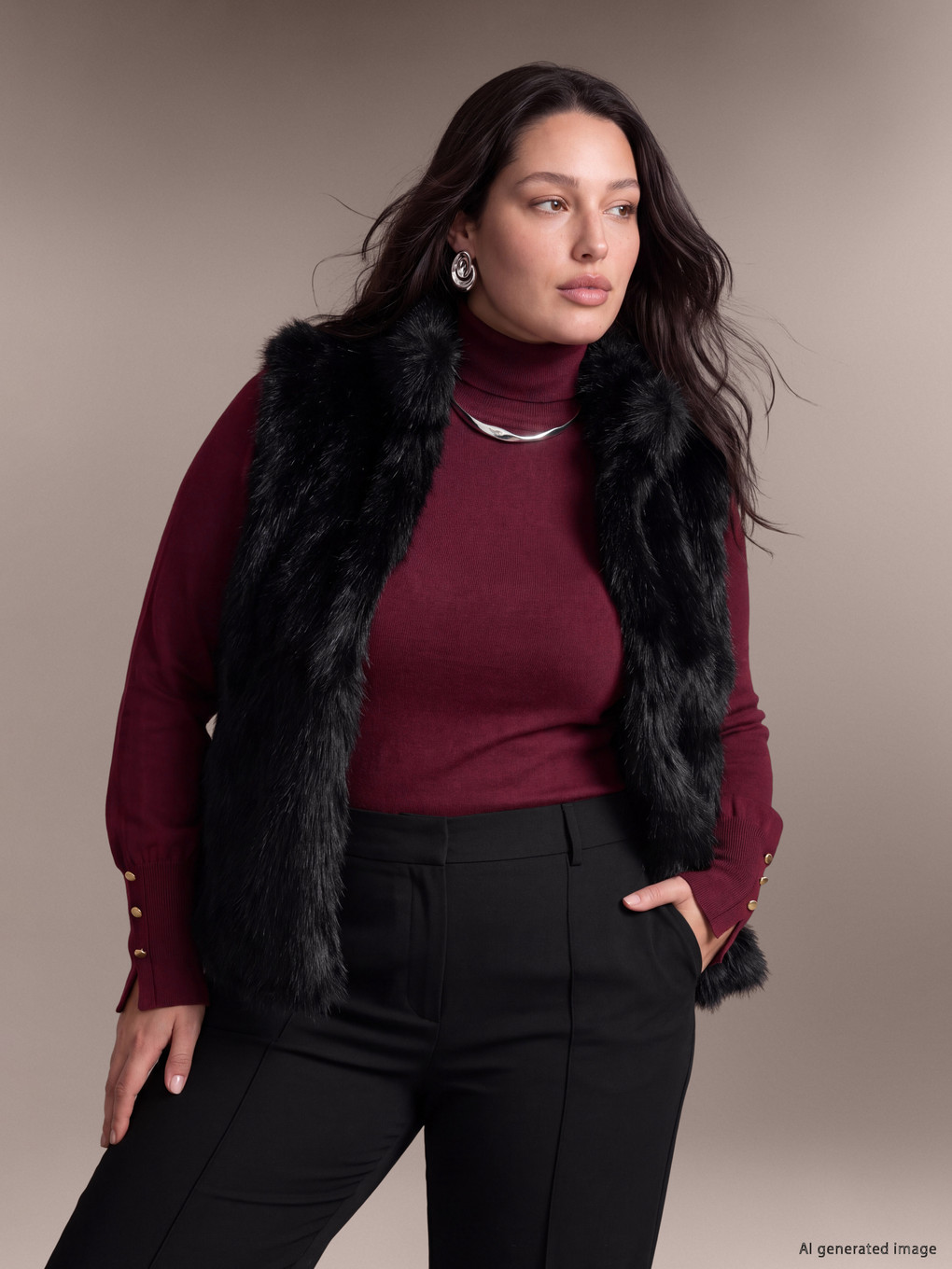 Plus Size Fur Vest