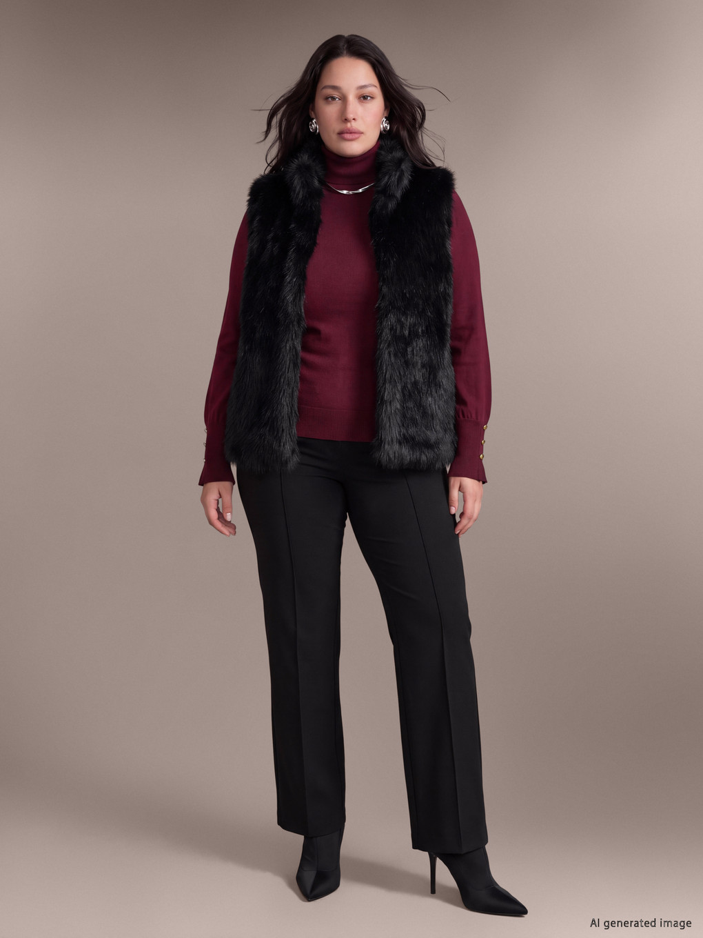 Plus Size Fur Vest-1