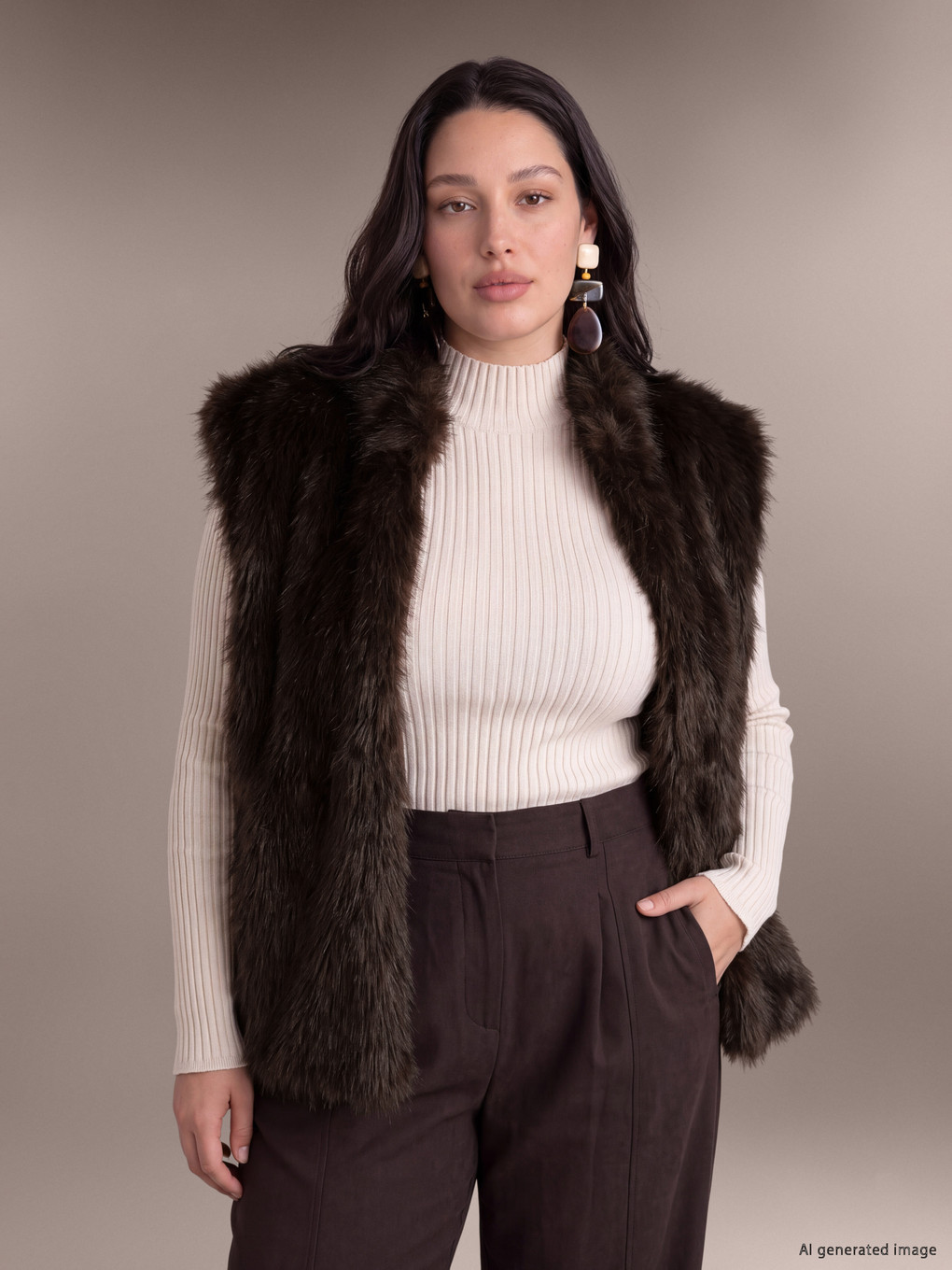 Plus Size Fur Vest