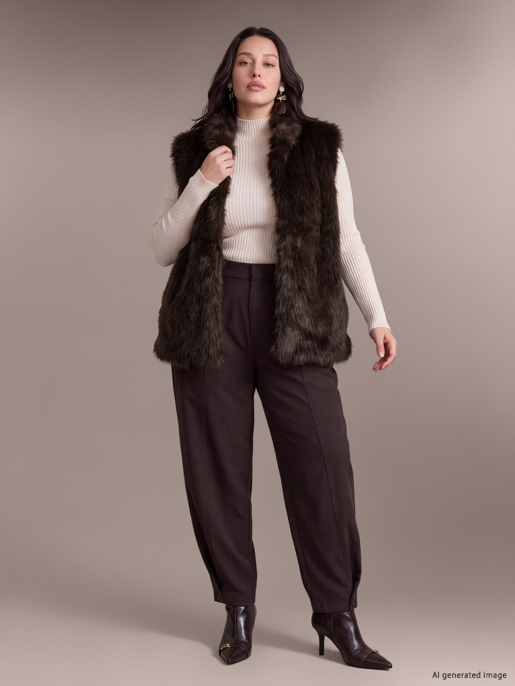 Plus Size Fur Vest-1